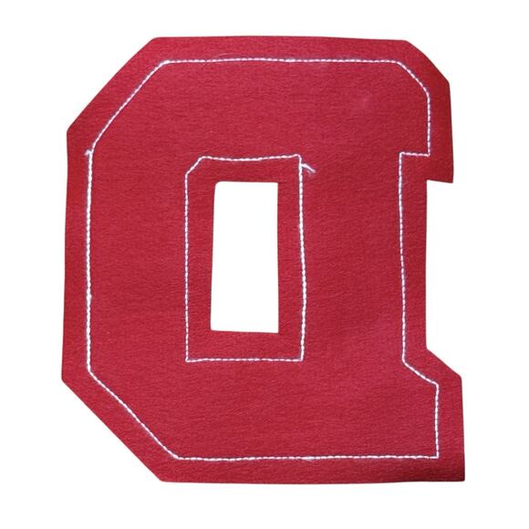Vintage 1950s 3D Chenille Varsity Letterman Patch Red White Letter “D” 7.75” - Picture 2 of 6
